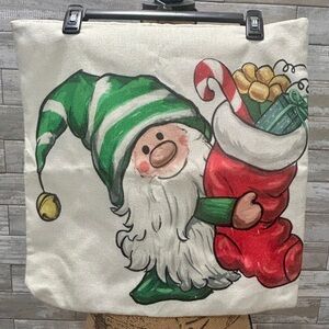4 Holiday Pillowcases with Gnomes Jingle Bells Red and Green Cheer Accents
